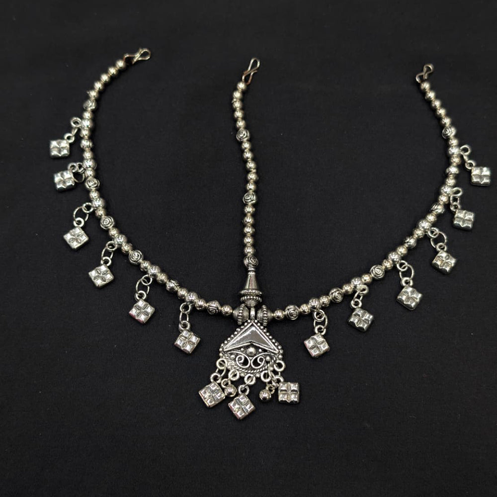 Akruti Collection Oxidised Plated Stunning Navratri Damini Maangtikka