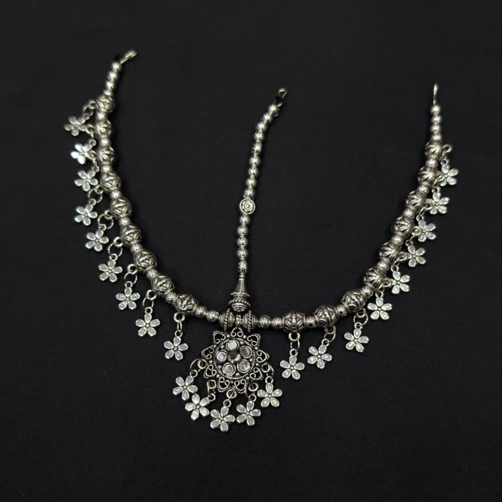 Akruti Collection Oxidised Plated Stunning Navratri Damini Maangtikka
