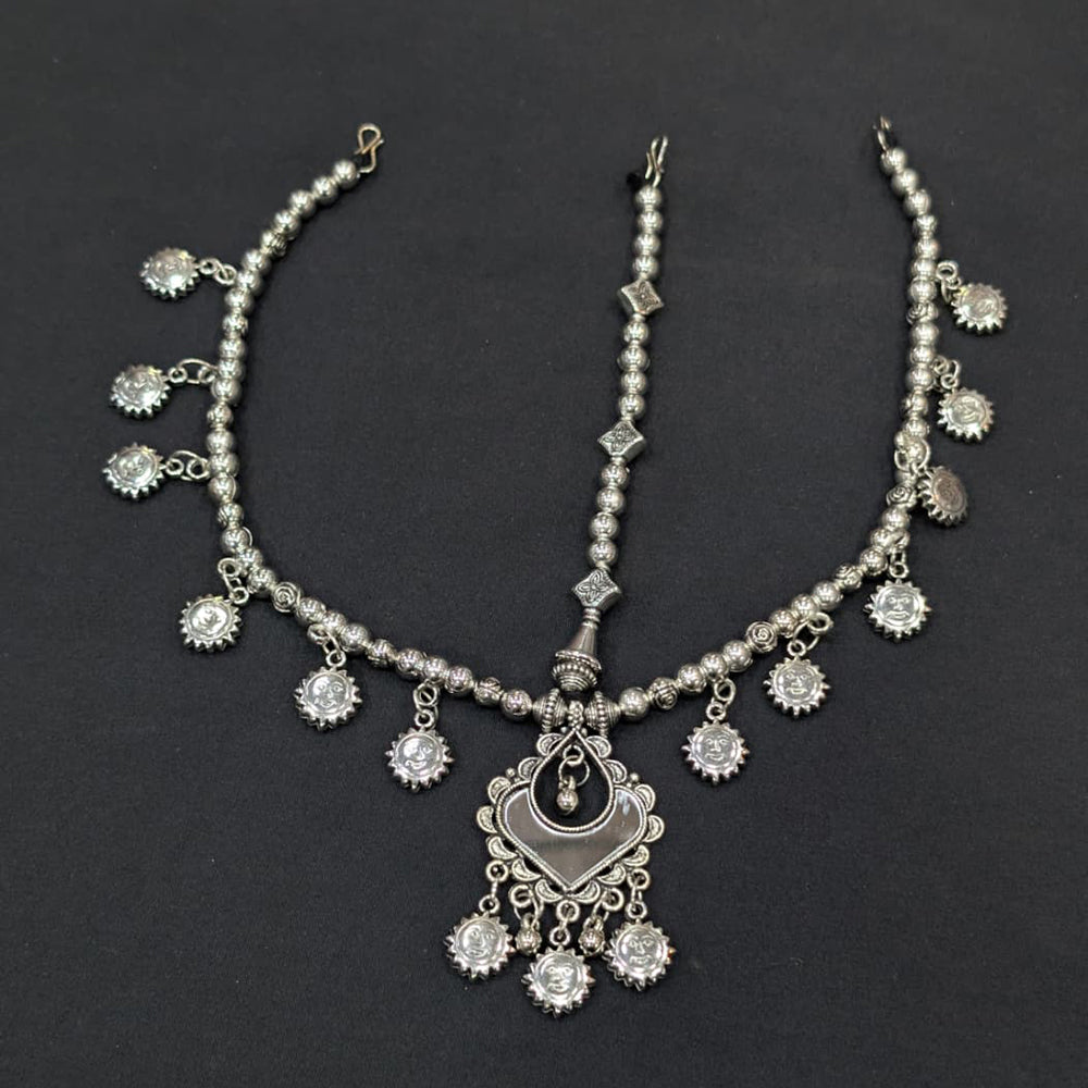 Akruti Collection Oxidised Plated Stunning Navratri Mirror Damini Maangtikka