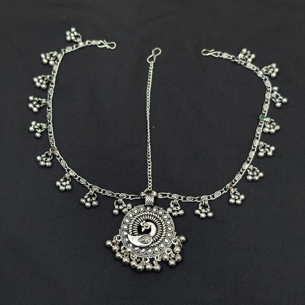 Akruti Collection Oxidised Plated Stunning Navratri Damini Maangtikka