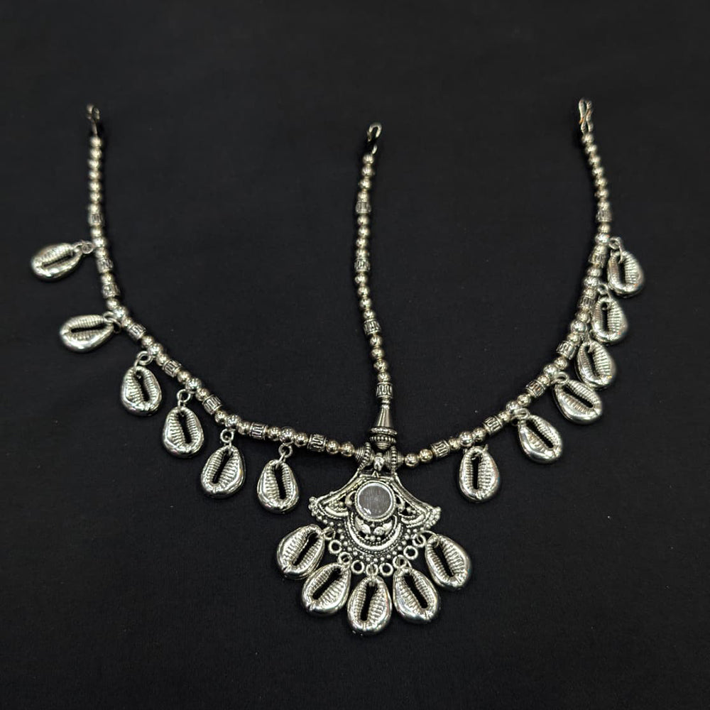 Akruti Collection Oxidised Plated Stunning Navratri Mirror Damini Maangtikka