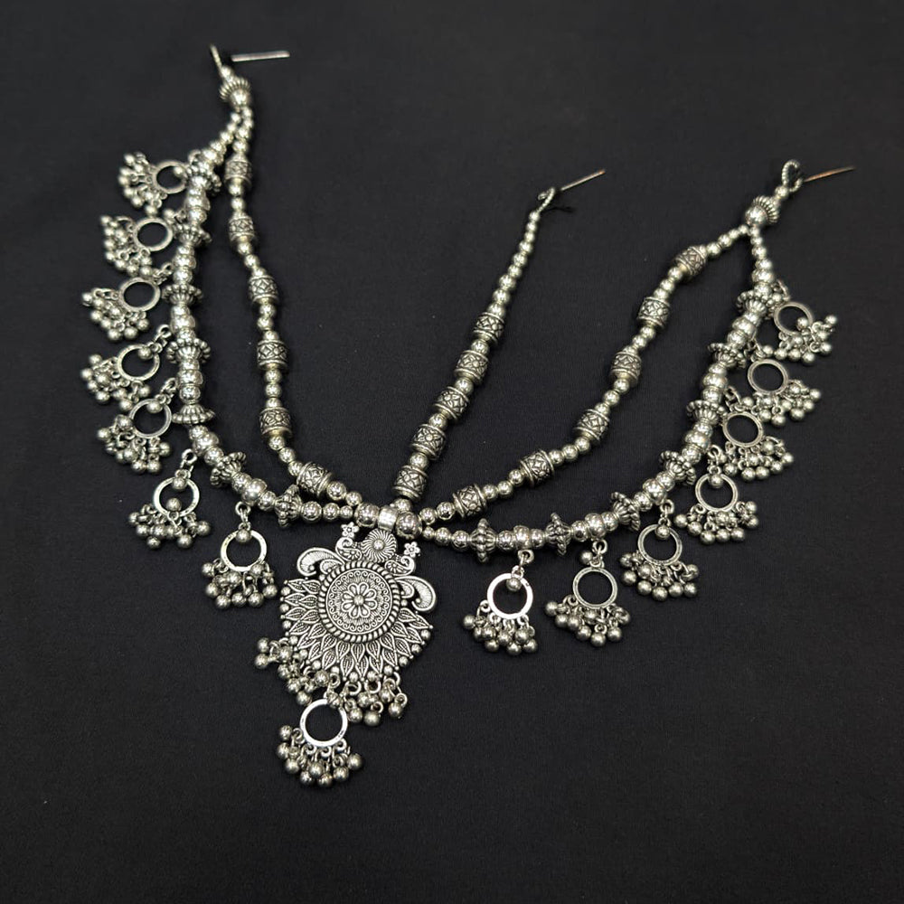 Akruti Collection Oxidised Plated Stunning Navratri Damini Maangtikka