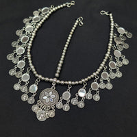 Akruti Collection Oxidised Plated Stunning Navratri Mirror Damini Maangtikka