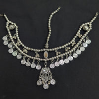 Akruti Collection Oxidised Plated Stunning Navratri Mirror Damini Maangtikka