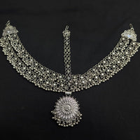 Akruti Collection Oxidised Plated Stunning Navratri Damini Maangtikka