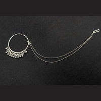 Akruti Collection Regal Oxidised Plated Nose Pin