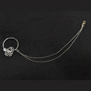 Akruti Collection Regal Oxidised Plated Nose Pin