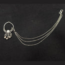 Akruti Collection Regal Oxidised Plated Nose Pin