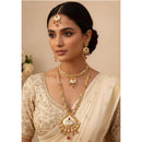 Akruti Collection Dazzling Pota Stone Double Necklace Set