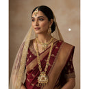Akruti Collection Ethnic Charm Pota Stone And Meenakari Double Necklace Set