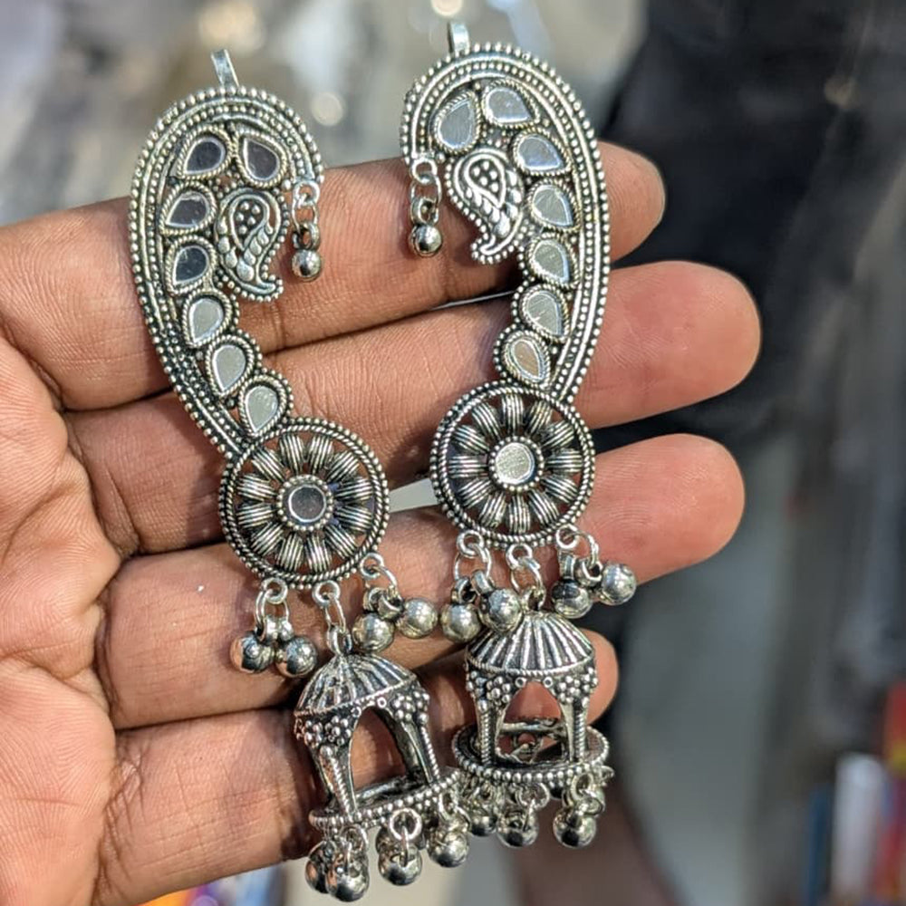 Akruti Collection Stylish Oxidised Jhumki EarCuffs For Navratri And Garba Night