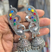 Akruti Collection Unique Oxidised Jhumki EarCuffs For Navratri And Garba Night