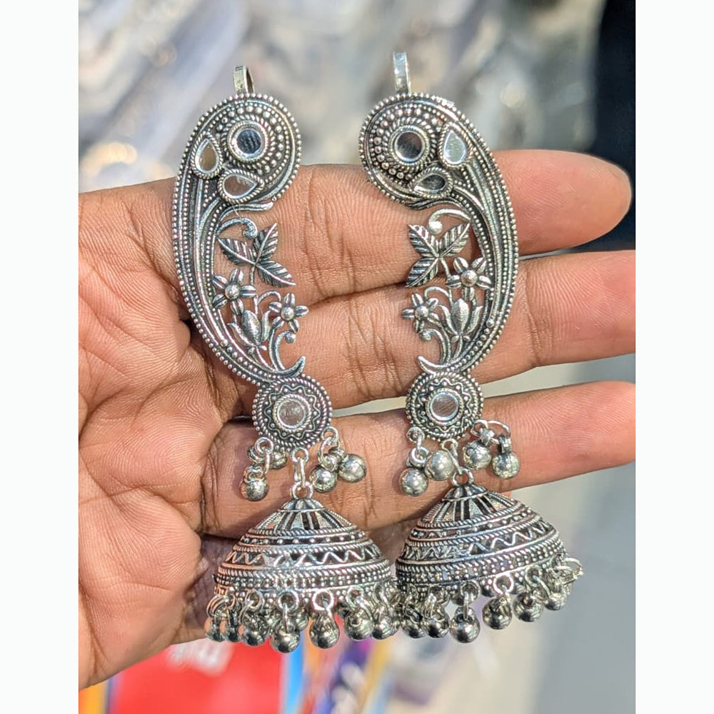 Akruti Collection Unique Oxidised Jhumki EarCuffs For Navratri  Night