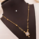 Akruti Collections Graceful Crystal And Austrian Stone Black Bead Mangalsutra
