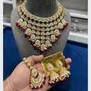 Akruti Collection Grand Kundan Pearl And Beads Embellished Choker Necklace Set