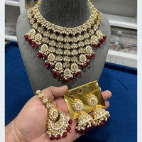 Akruti Collection Grand Kundan Pearl And Beads Embellished Choker Necklace Set