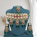 Akruti Collection Premium Kundan Stone Pearl And Beaded Choker Necklace Set