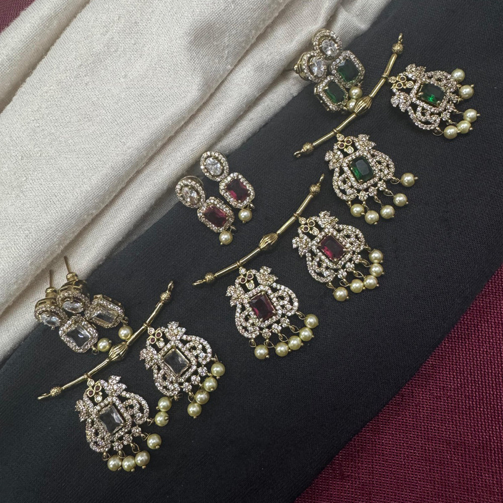 Akruti Collection Royal Pota And Austrian Stone Pendant Set (1 set only)