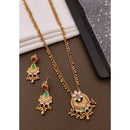 Akruti Collection Designer Pota Stone And Pearl Necklace Set