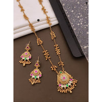 Akruti Collection Designer Pota Stone And Pearl Necklace Set