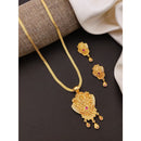 Akruti Collection Elegant Pota Stone Chain Pendant Set