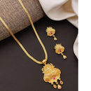 Akruti Collection Elegant Pota Stone Chain Pendant Set