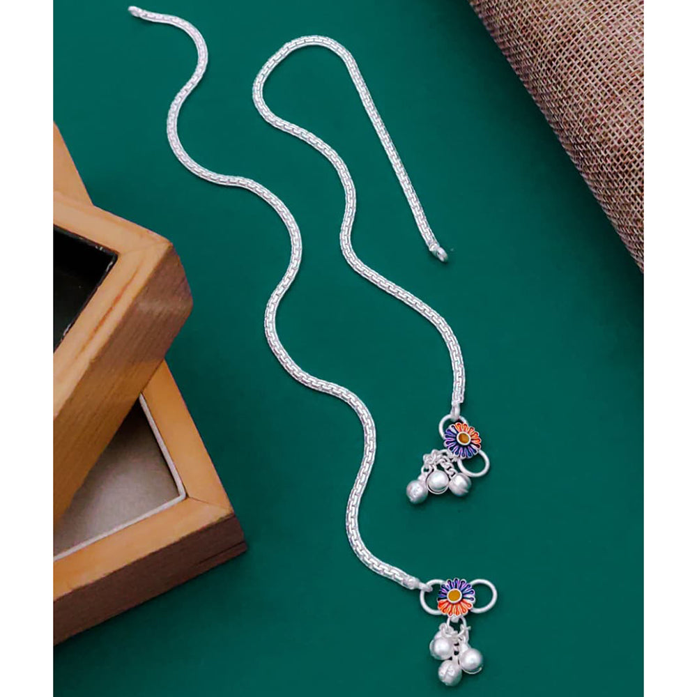 Akruti Collection Premium Handcrafted Akruti Stone Meenakari Payal \ Anklet