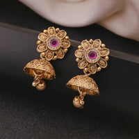 Akruti Collection Traditional Pota And Austrian Stone Beaded Jhumki Earrings