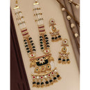 Akruti Collection Designer Pota Stone And Pearl Long Necklace Set 