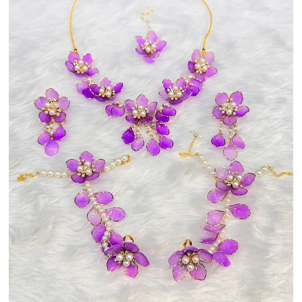 Akruti Collection Elegant Floral Jewellery Combo Set