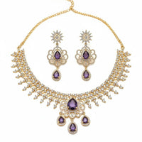 Akruti Collection Royal Look American Diamond Necklace Set