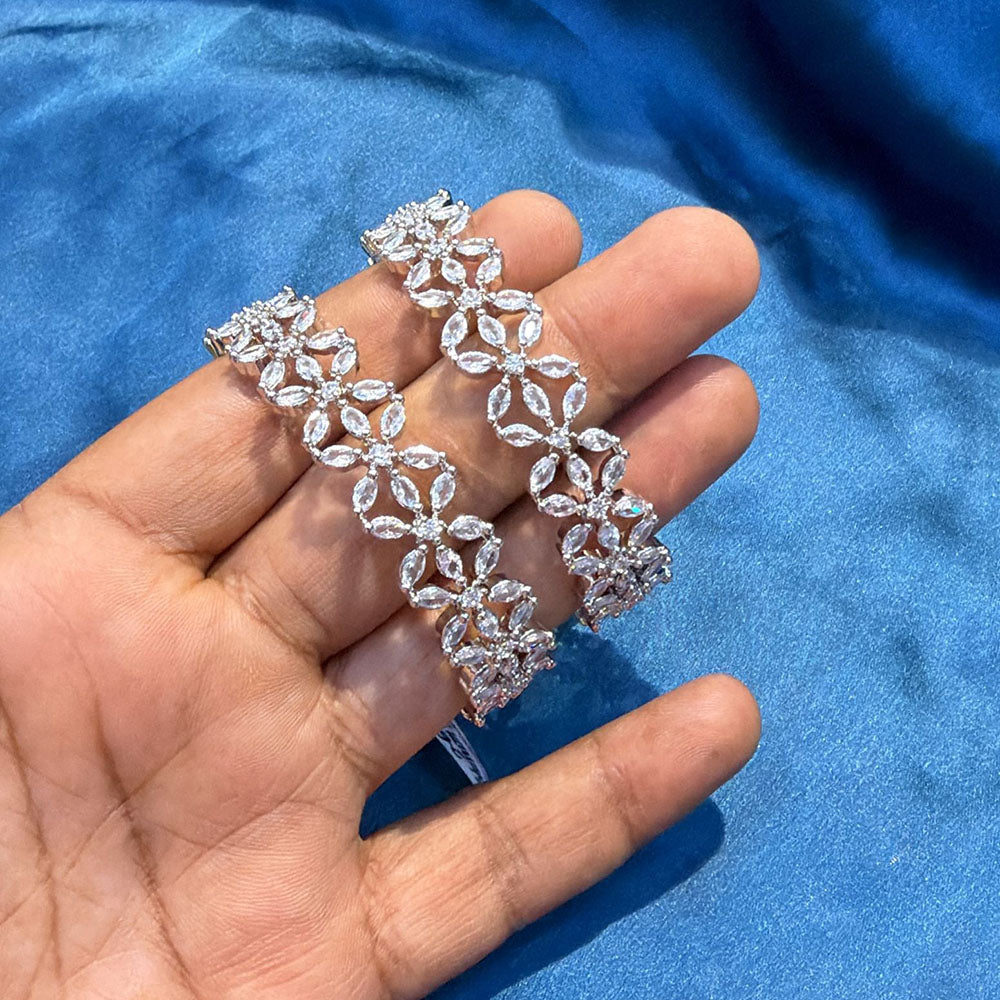 Akruti Collection Glamorous American Diamond Bangles Collection Set