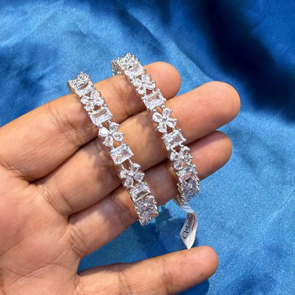Akruti Collection Glamorous American Diamond Bangles Collection Set