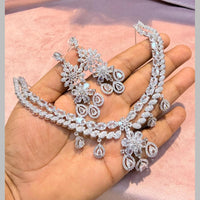 Akruti Collection Radiant Glow Modern American Daimonds Necklace Set