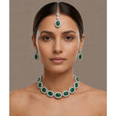 Akruti Collection Graceful Glass Crystal Necklace Set