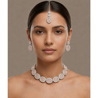 Akruti Collection Graceful Glass Crystal Necklace Set
