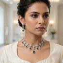 Akruti Collection Graceful American Diamond  Necklace Set