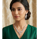 Akruti Collection Graceful American Diamond  Necklace Set