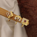 Akruti Collection Stylish Austrian Stone 3 Piece Adjustable Ring Combo