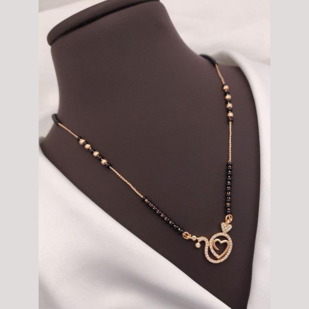Akruti Collection Elegant Austrian Stone And Beads Black Beads Mangalsutra
