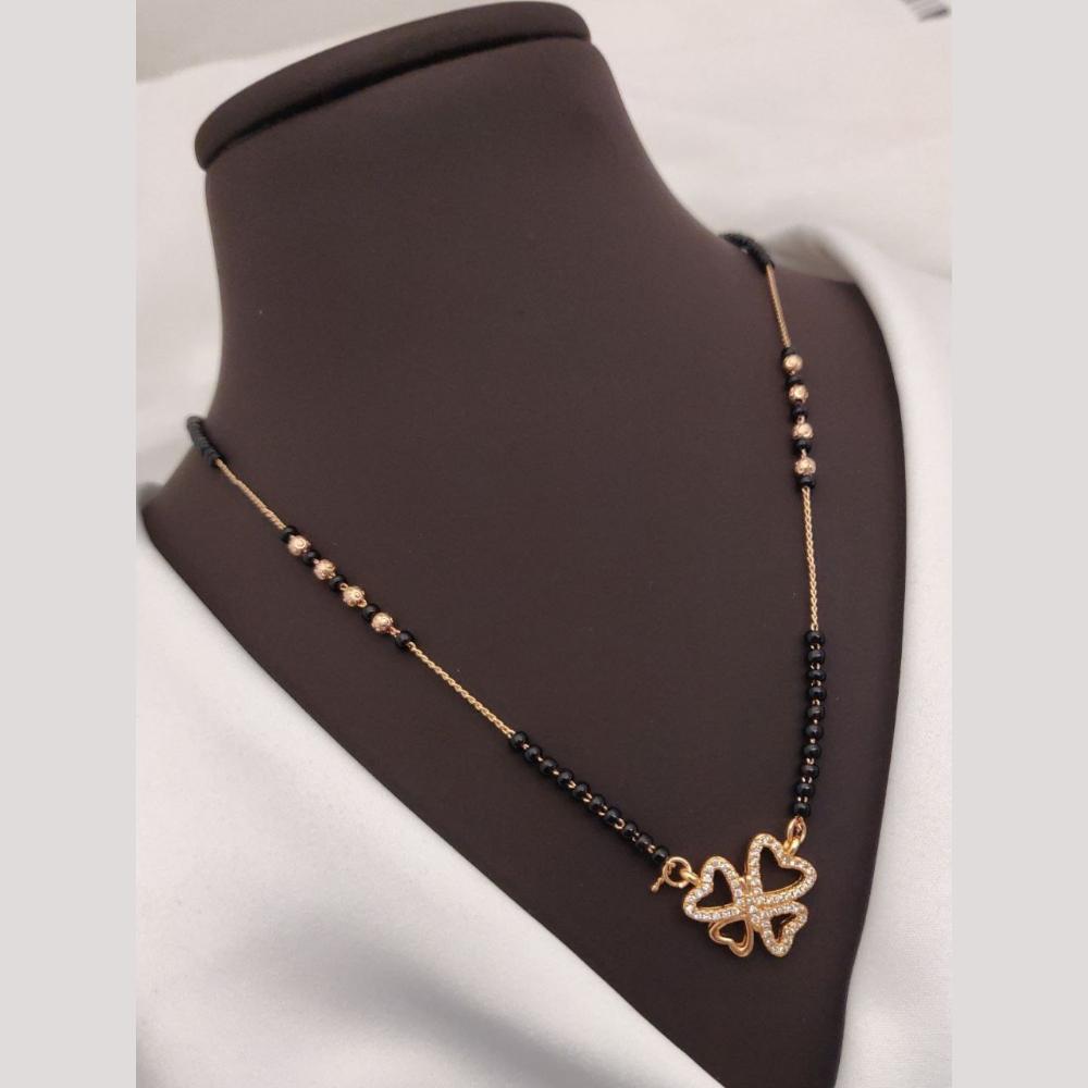 Akruti Collection Elegant Austrian Stone And Beads Black Beads Mangalsutra