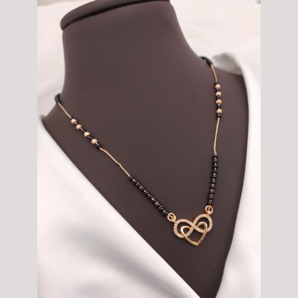 Akruti Collection Elegant Austrian Stone And Beads Black Beads Mangalsutra