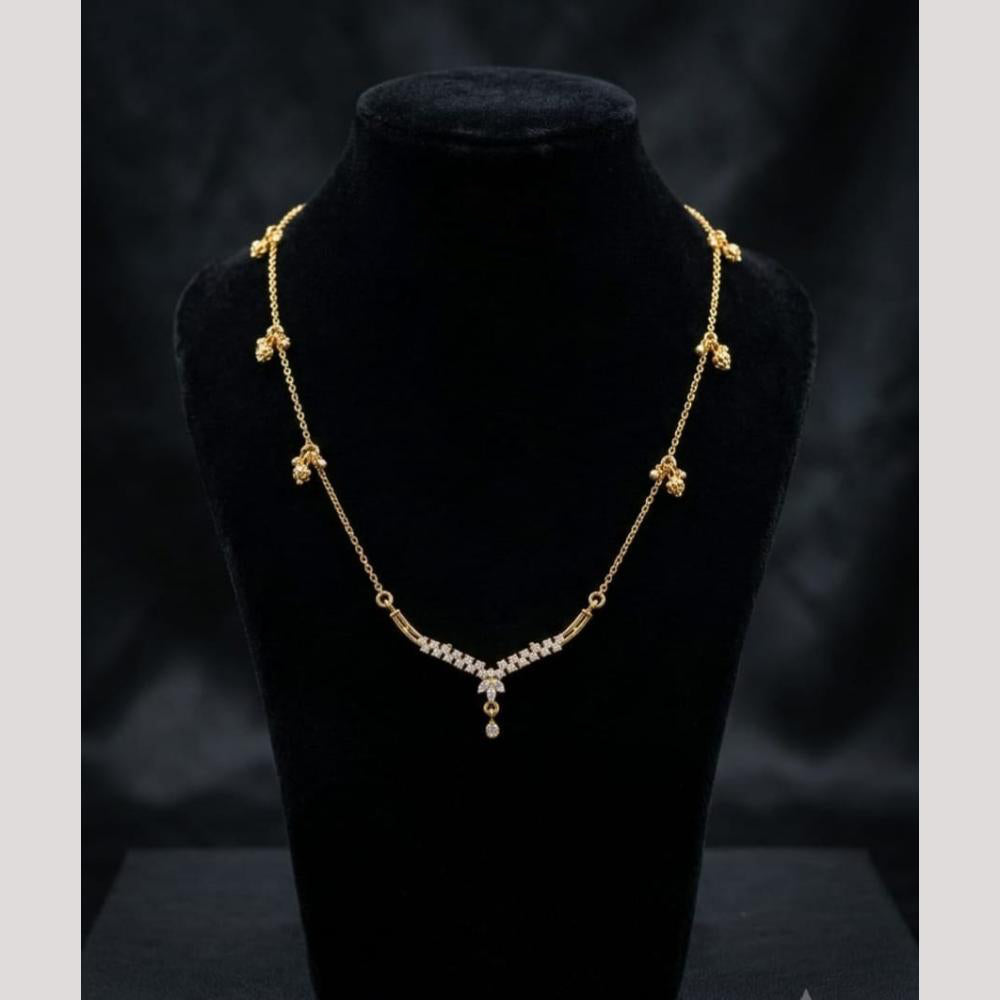 Akruti Collection Elegant Austrian Stone And Beads Black Beads Mangalsutra