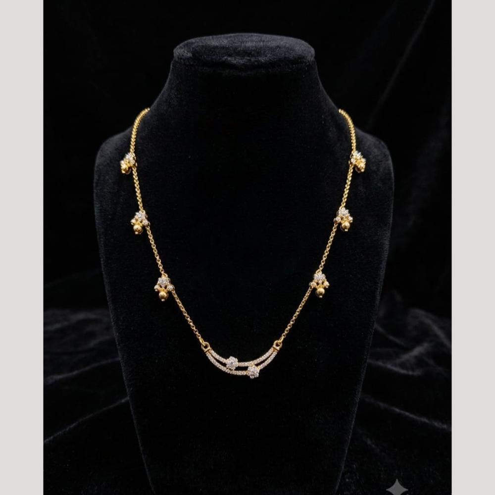 Akruti Collection Elegant Austrian Stone And Beads Black Beads Mangalsutra
