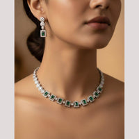 Akruti Collection Graceful American Diamond Necklace Set