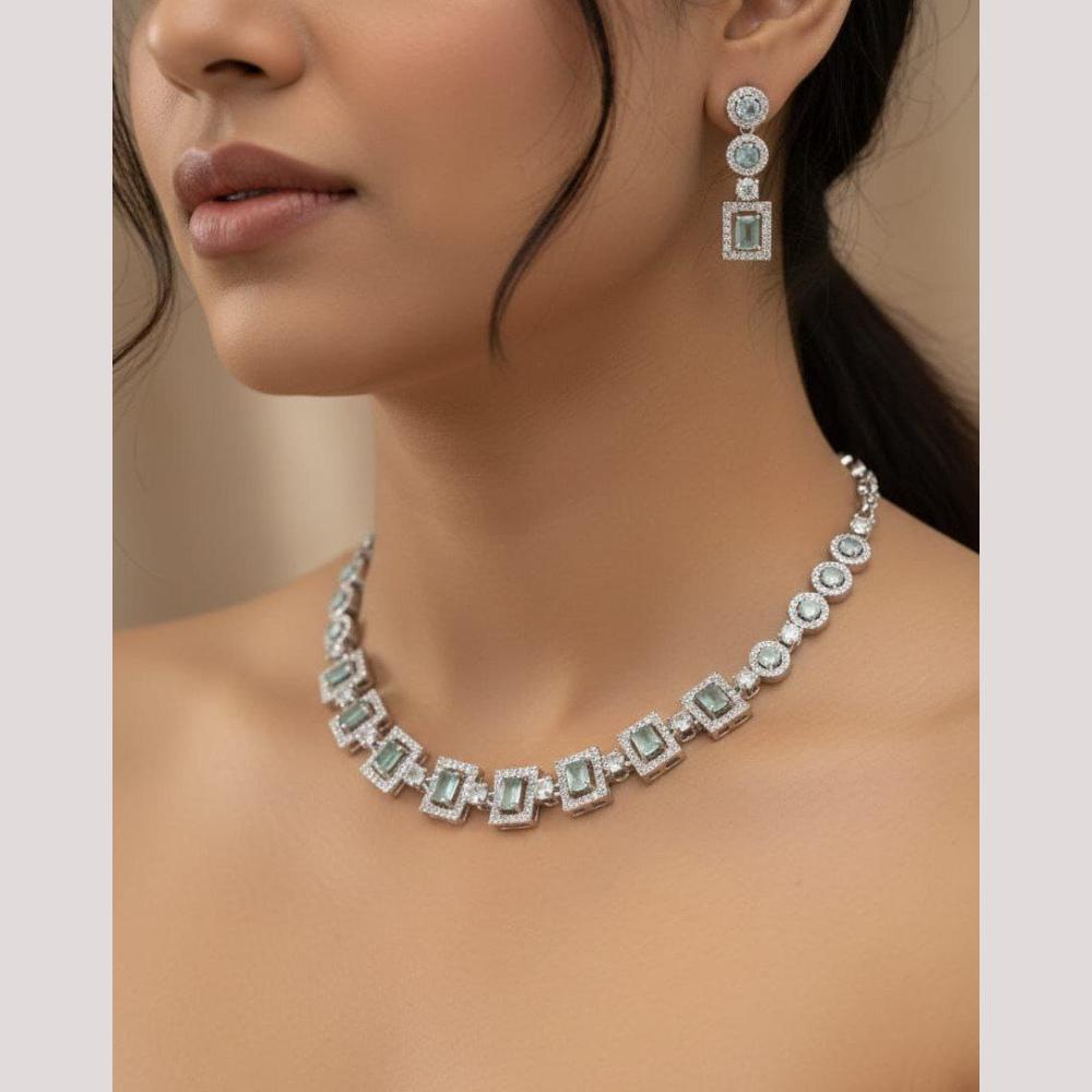 Akruti Collection Graceful American Diamond Necklace Set