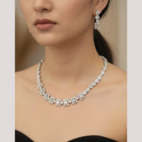 Akruti Collection Graceful American Diamond Necklace Set