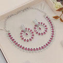 Akruti Collection Graceful American Diamond Necklace Set