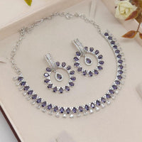 Akruti Collection Graceful American Diamond Necklace Set