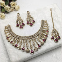 Akruti Collection Graceful American Diamond Necklace Set